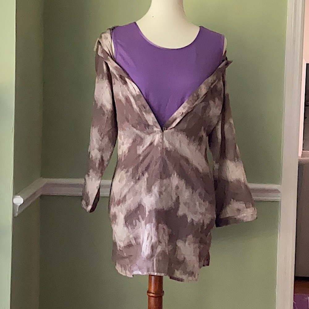 ColdWater Creek Sheer XL(18) Tunic Top W/XL Purple Tank Top - Picture 4 of 11
